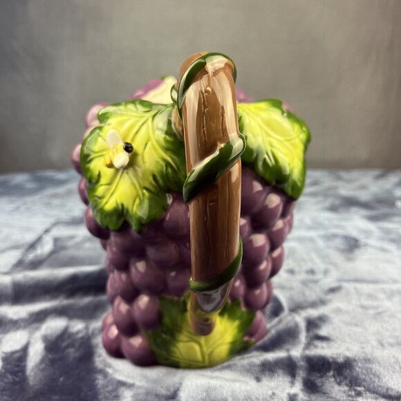 Vintage Grape Pitcher Martha Stewart Collection For Macys Ceramic 8" T x 11" W - Picture 2 of 9